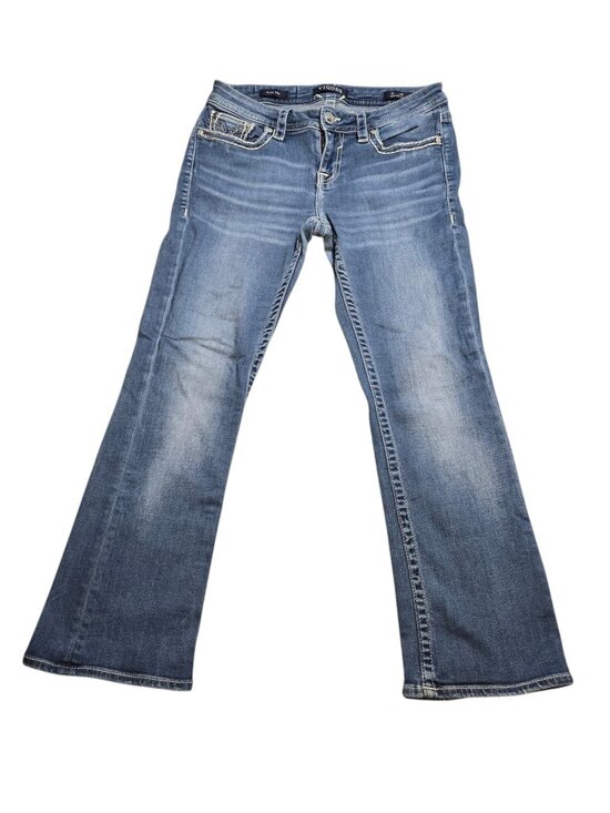 Vigoss Denim - Vigoss Women’s Y2K Low Rise Heritage Fit Slim Boot Cut Mid Wash Jeans 8